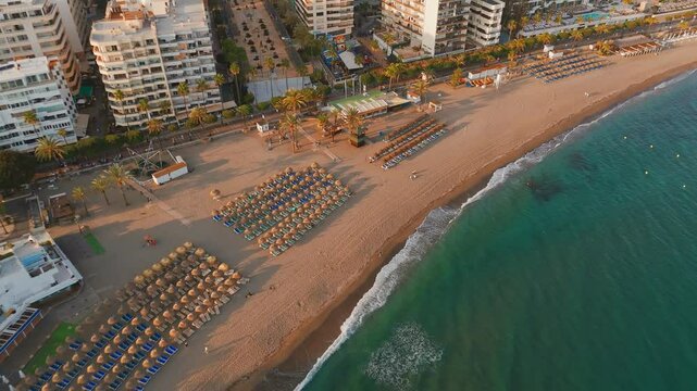 Aerial view of the luxurious Marbella town, Costa del Sol, Andalusia, Spain
