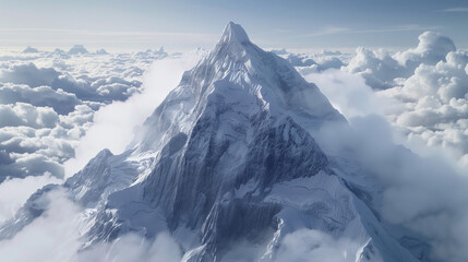 Naklejka premium An aerial photo on a mountain peak