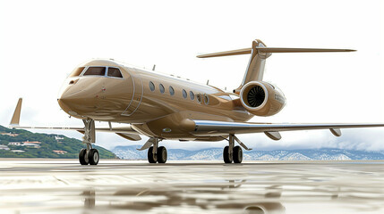 Fototapeta premium a close up of a private airplain under a studio light