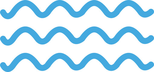 Fototapeta premium Blue Wave Lines Icon