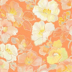 Rich and Detailed Hibiscus Floral Grid Design