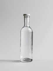 Fototapeta premium Clear bottle of vodka on a white background