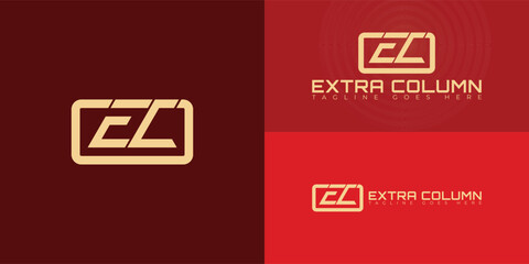 Abstract initial letter EC or CE logo in gold color isolated on multiple background colors. The logo is suitable for outdoor kitchen and cabinet business logo vector design illustration inspiration