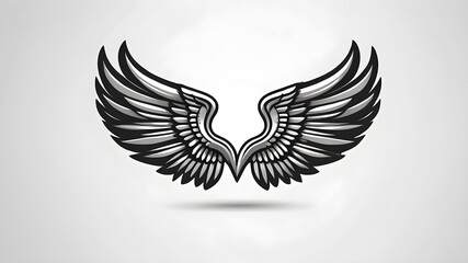 Obraz premium Majestic wings logo icon on white background, Generative AI