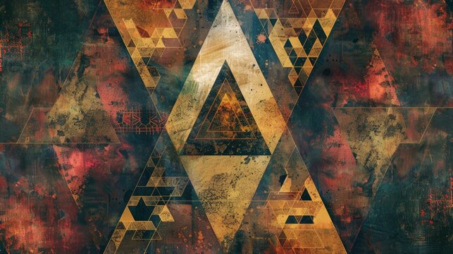 Hipster inspired 4x6 postcards featuring sacred geometric shapes and textured backgrounds