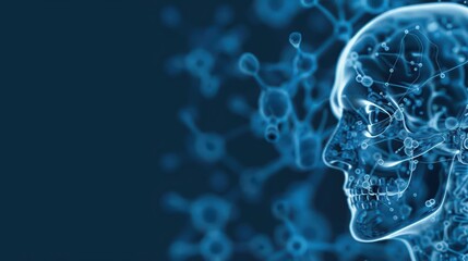 Obraz premium Dive into the world of medical science with an explosion of knowledge and technology enhancing human health and longevity with copy space