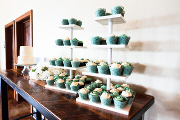 Wedding Cake Display With Roses