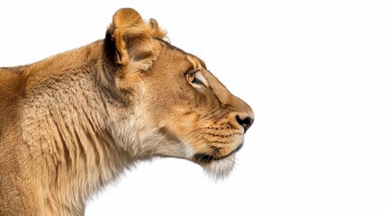 Obraz premium lion lioness many angles and view portrait side back head shot isolated on white background cutout