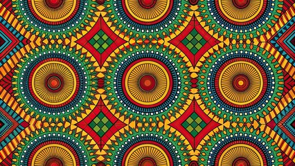Obraz premium Colorful African fabric seamless pattern perfect for fashion and textiles, African, fabric, colorful, vibrant, traditional