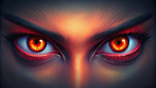 Isometric devil eyes with opalescent effects for a striking and mysterious look, Isometric, devil, eyes, opalescent