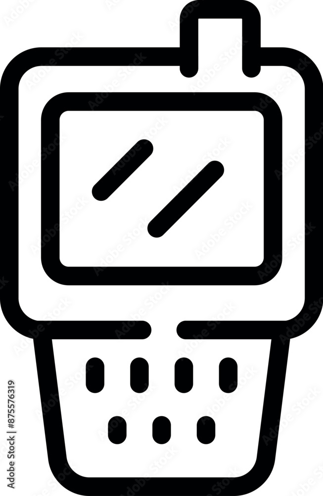 Poster smartwatch is displaying a time tracking app, indicating its functionality for monitoring work hours