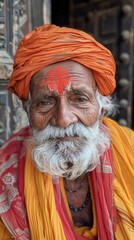 Elderly Indian man with a smile