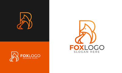Letter B Fox Template Logo