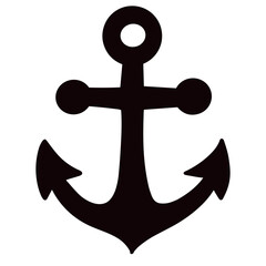 Anchor silhouette icon marine equipment vector illustration