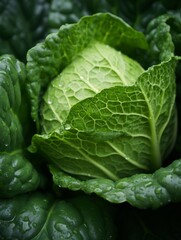 Obraz premium a close up view of a green cabbage