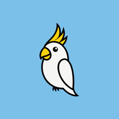 Cockatiel Bird Icon Vector – Detailed and Adorable Bird Illustration