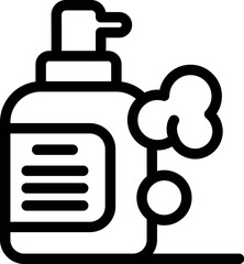 Dispenser bottle releasing cleansing foam, ensuring effective hand hygiene and germ removal