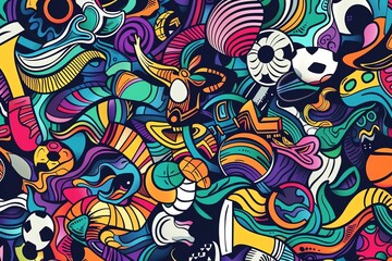 Fototapeta premium Dynamic sports frenzy background with fun and energetic design