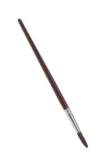 Paint brush with wooden handle isolated on white