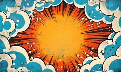 Pop art comic book frame with speech bubbles