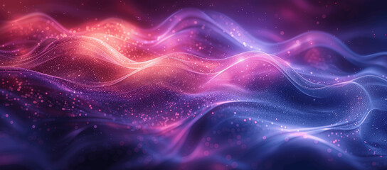 Obraz premium Abstract Futuristic Neon Wave Background with Curved Lines and Glowing Gradient