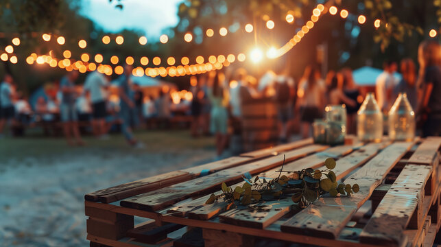 summer feeling in a rustic outdoor bar terasse