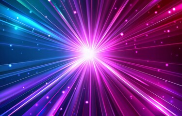Blue and purple neon light rays background vector presentation.