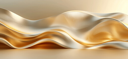 Fototapeta premium Elegant 3D Golden Wave Background for Luxury Brand Presentation Cover