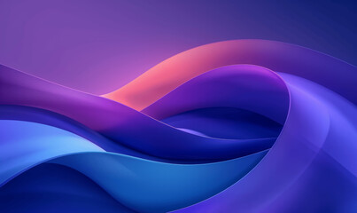 Fototapeta premium Colorful Abstract Blue and Purple Gradient 3D Curved Shapes Minimalist Geometric Design Wallpaper