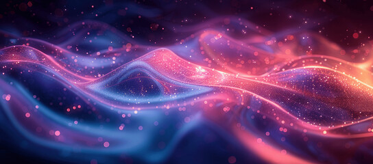 Neon Wave Abstract Background with Glowing Effect