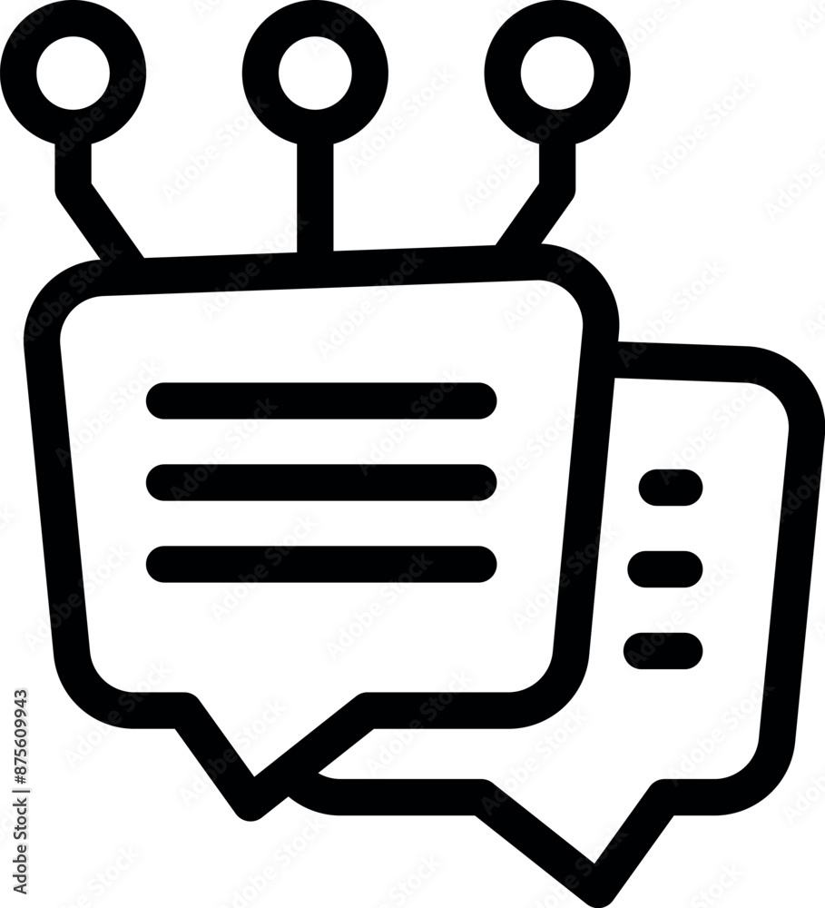 Poster this icon represents a chat network connecting using multiple channels