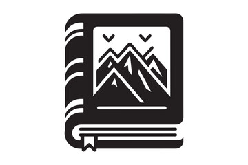A vector illustration of a book icon on a white background.