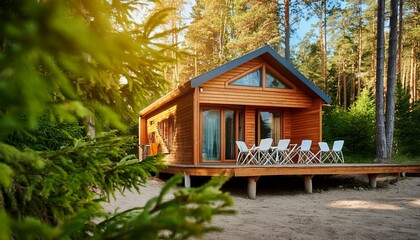 ログハウスでグランピング