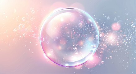 Abstract Glittering Soap Bubble Transparent Design Background
