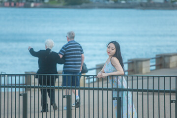 Dublin, Ireland - Oriental women at the seaside town