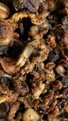 Fresh fried meat is ready to be served