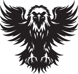 Hand drawn ”flying eagle” silhouette vector art illustration image
