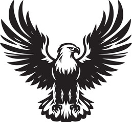 Hand drawn ”flying eagle” silhouette vector art illustration image