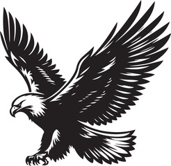 Hand drawn ”flying eagle” silhouette vector art illustration image