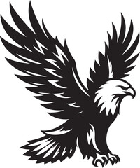 Hand drawn ”flying eagle” silhouette vector art illustration image