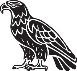 Hand drawn ”flying eagle” silhouette vector art illustration image