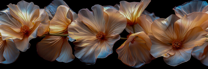 Fototapeta premium Isolated vibrant hibiscus flower in full bloom against a black background
