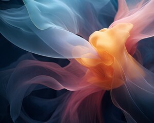 Fototapeta premium an abstract image of an orange and blue flower