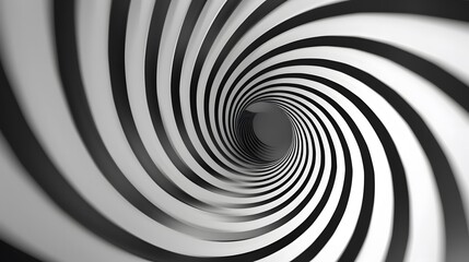 Obraz premium Hypnotic black and white spiral tunnel striped vortex