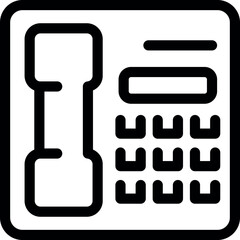 Black and white icon of an office phone showing the concept of communication