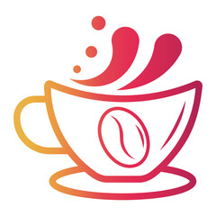 coffee Line Gradient Icon