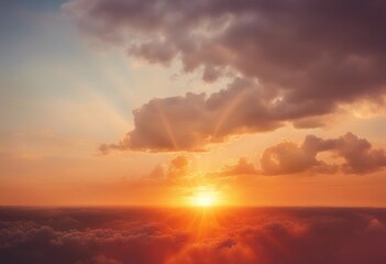 Fototapeta premium the sunrise sunset morning sky rainbow bright summer blue sun abstract rays light colors background