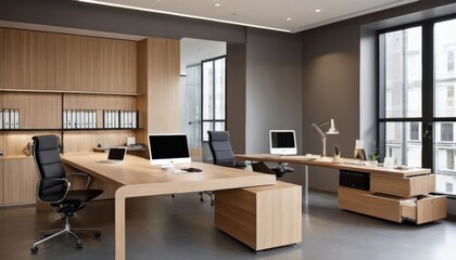 furniture partition office working design wooden contemporary comfortable style natural working creative view modern decorating material interior 