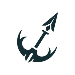 harpoon weapon tool logo vector illustration template design