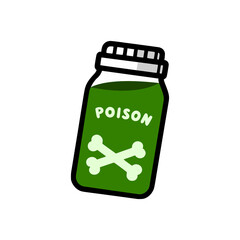 a bottle of green poison vector illustration template design